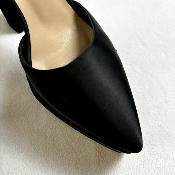 Women's Platform‎ Block Heels Shoes Sz US 10 EU 43 Satin Rhinestone Ankle Straps - Picture 8 of 12